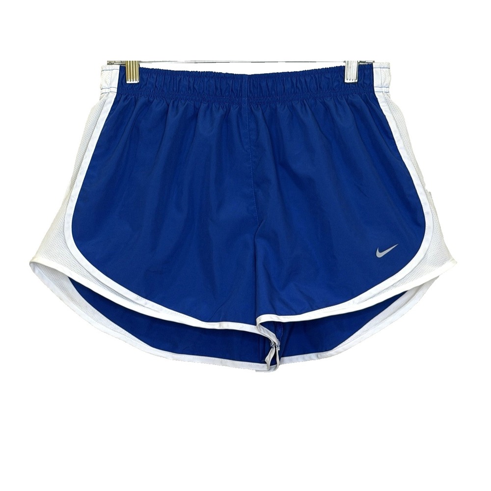 Nike Dri Fit Running Shorts Womens Size XL Blue w/ White Trim Built in Briefs